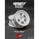 6-Spoke DE Wheels White - White Rivets (2Pcs)