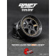 6-Spoke DE Wheels Black - Gold Rivets (2Pcs)