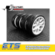 FF Slick Tires Precut 24mm Glued 10 Spoke Wheel White (4Pcs)